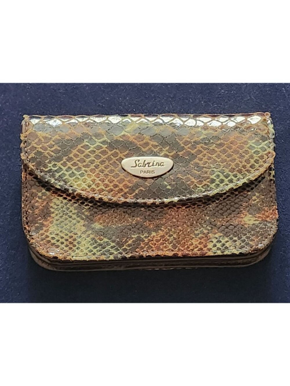 NWT Snakeskin Wallet Sabrina Paris Reptile Leather Brown - Picture 2 of 12